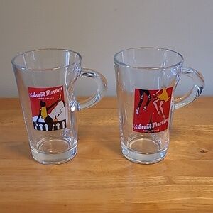 JORDI LABANDA ART GRAND MARNIER Logo Art Glass Coffee Mugs